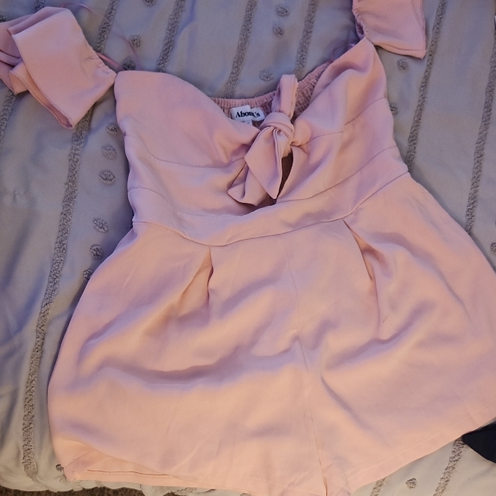 Pink Sweetheart Neckline Jumpsuit with Ruffled Sleeves